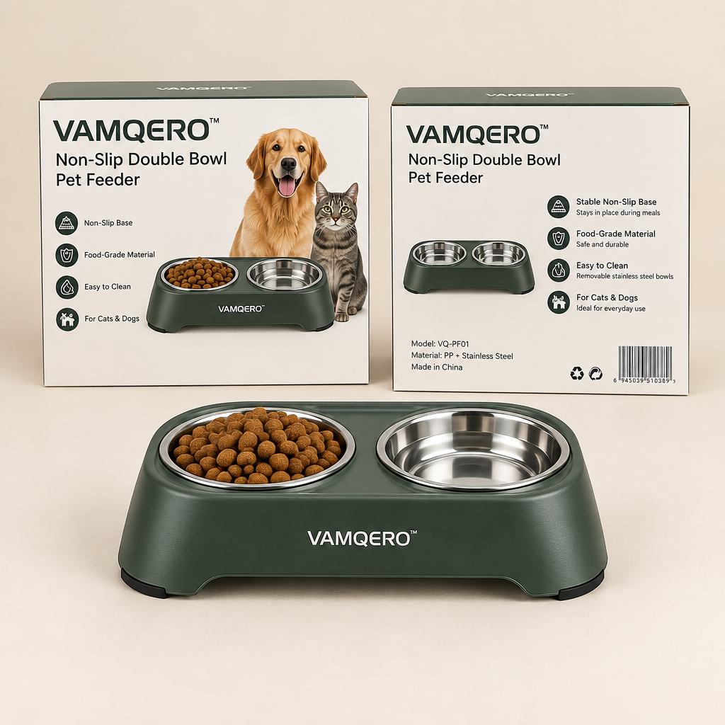 VAMQERO™ Non-Slip Double Bowl Pet Feeder primary image