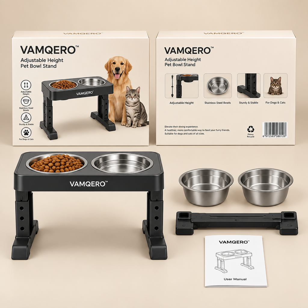 VAMQERO™ Adjustable Height Pet Bowl Stand primary image