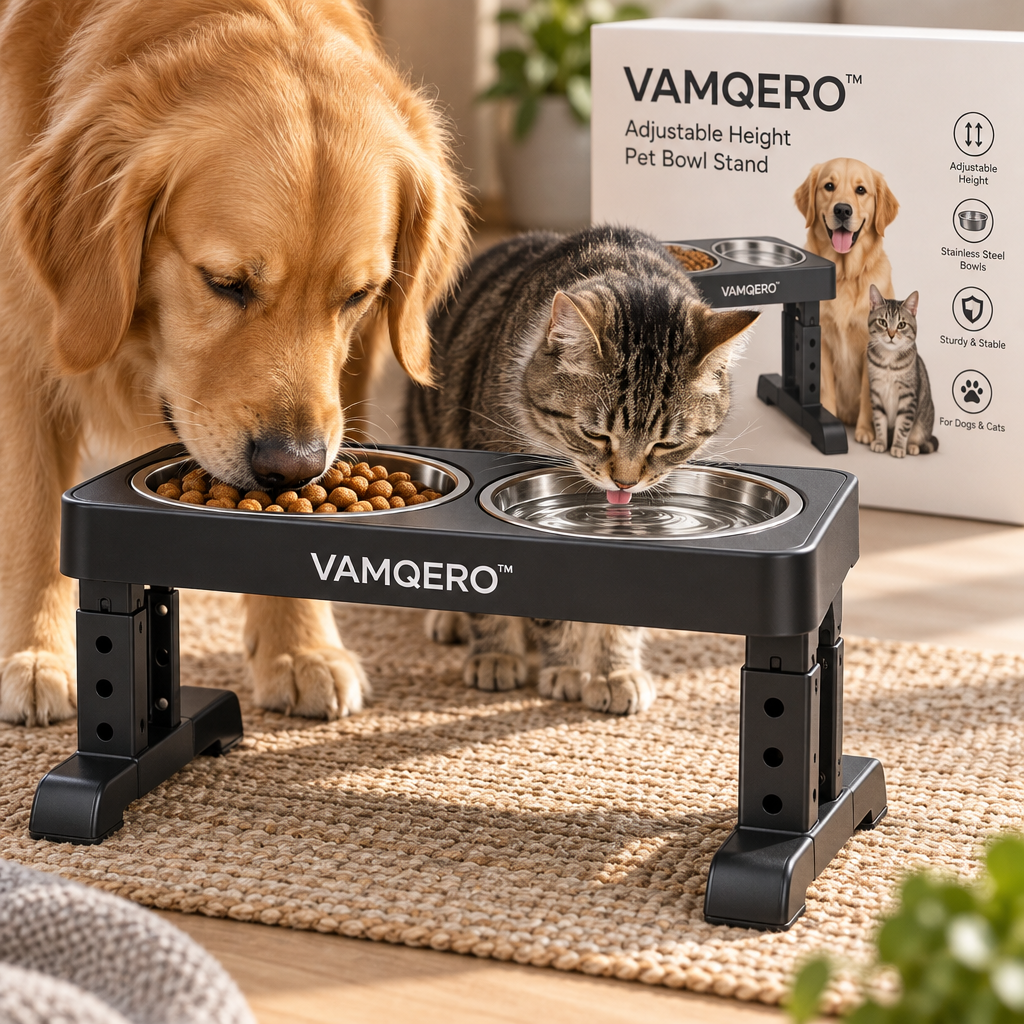 VAMQERO™ Adjustable Height Pet Bowl Stand image 3