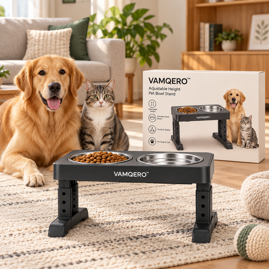 VAMQERO™ Adjustable Height Pet Bowl Stand image 5