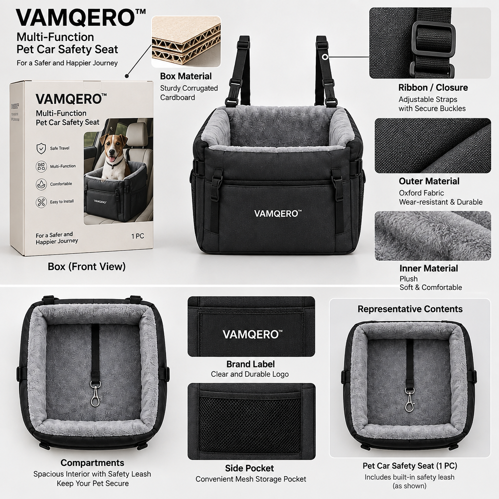 VAMQERO™ Multi-Function Pet Car Safety Seat image 6