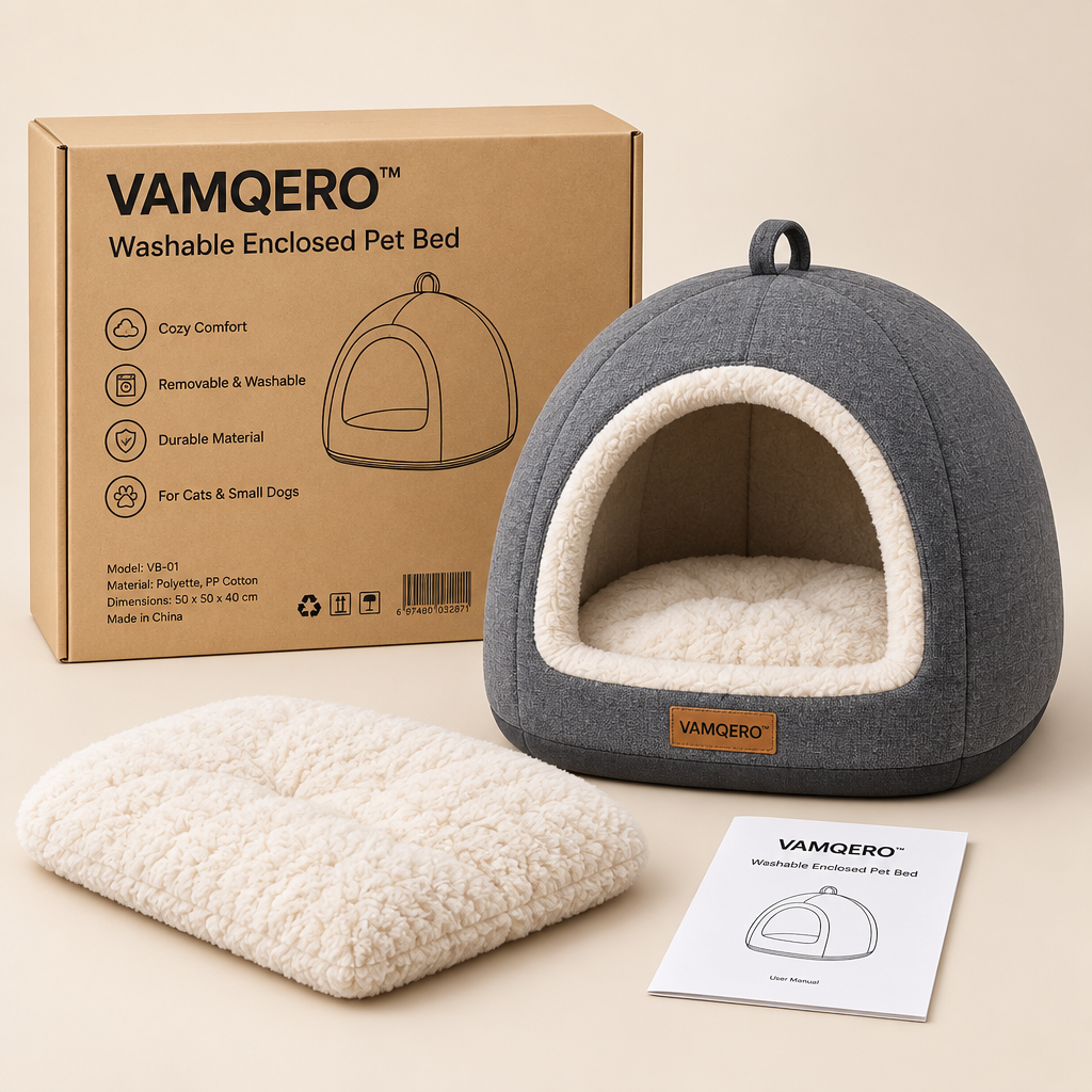 VAMQERO™ Washable Enclosed Pet Bed primary image