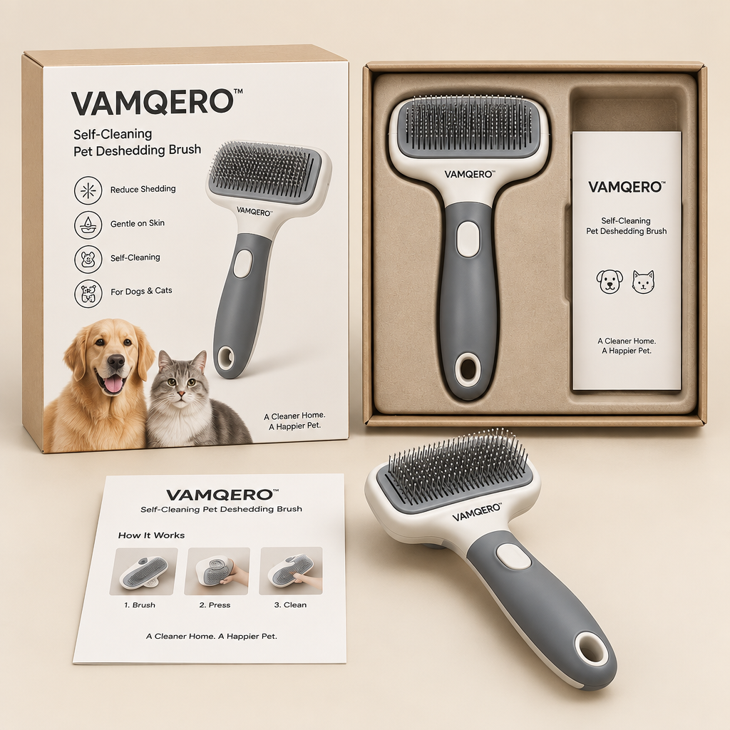 VAMQERO™ Self-Cleaning Pet Deshedding Brush primary image