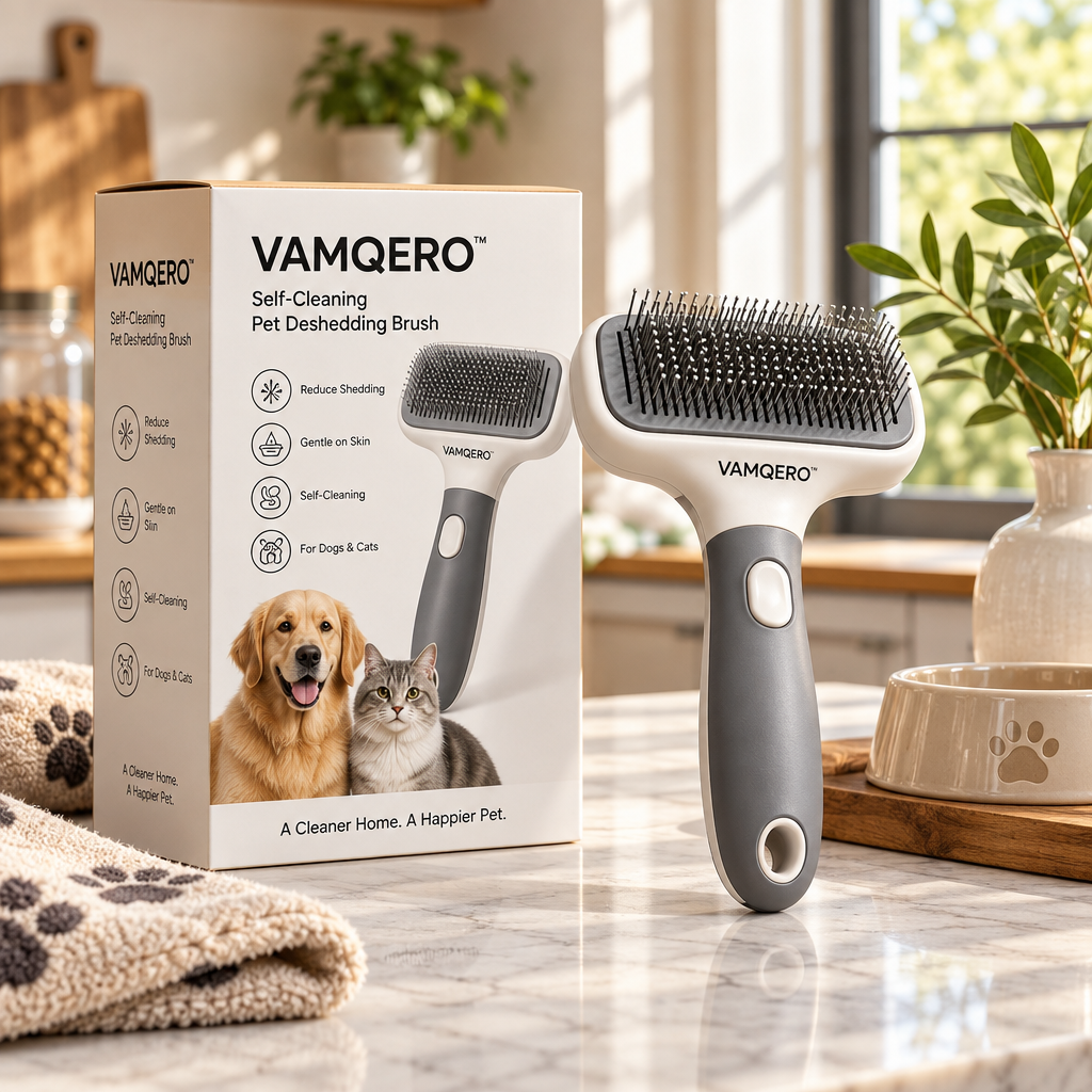 VAMQERO™ Self-Cleaning Pet Deshedding Brush image 2