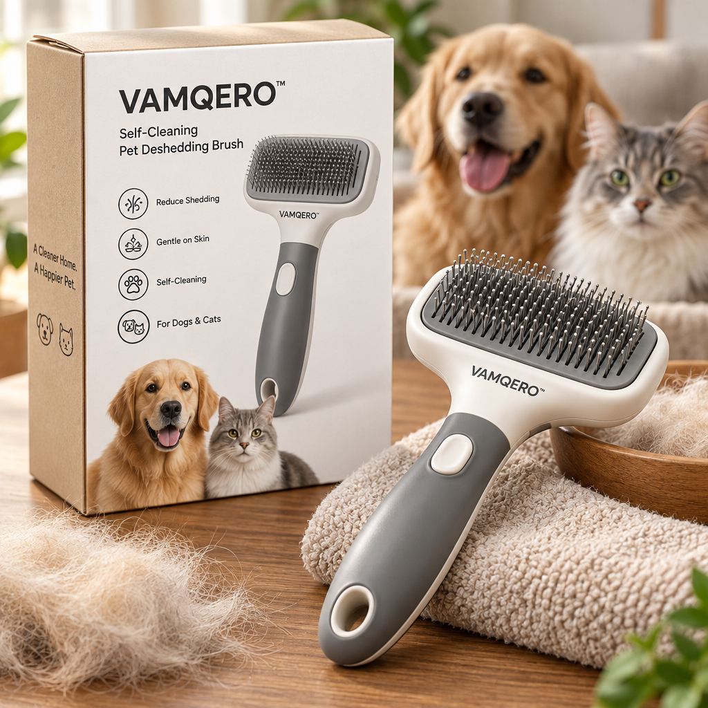 VAMQERO™ Self-Cleaning Pet Deshedding Brush image 3