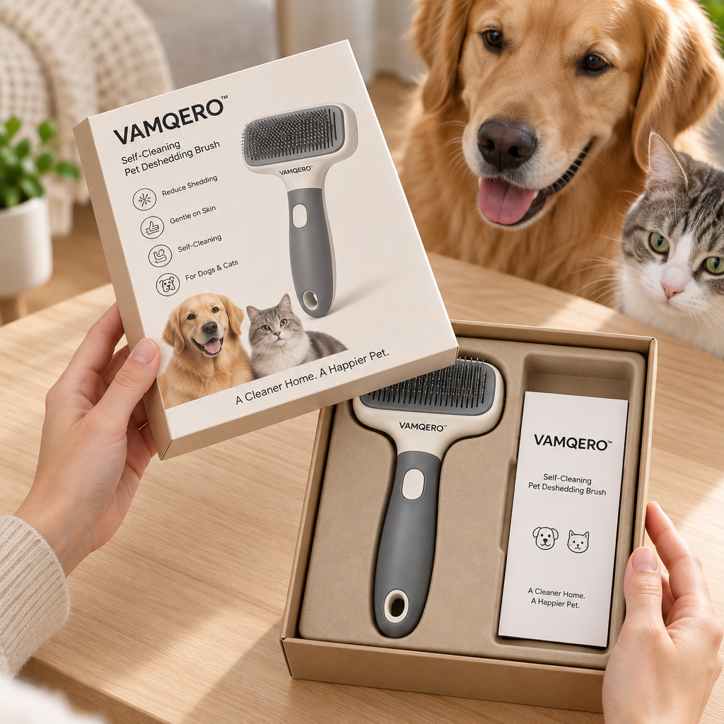 VAMQERO™ Self-Cleaning Pet Deshedding Brush image 4