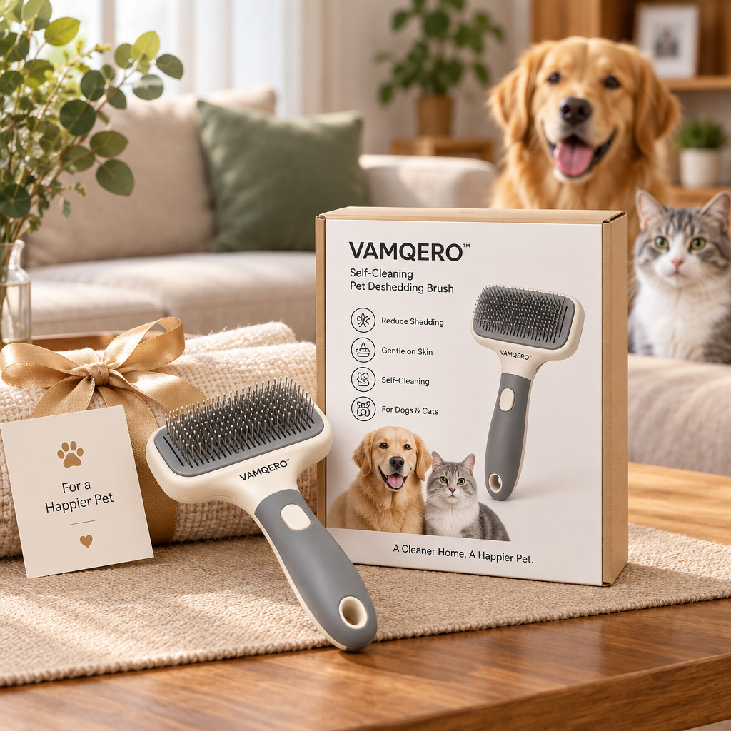 VAMQERO™ Self-Cleaning Pet Deshedding Brush image 5