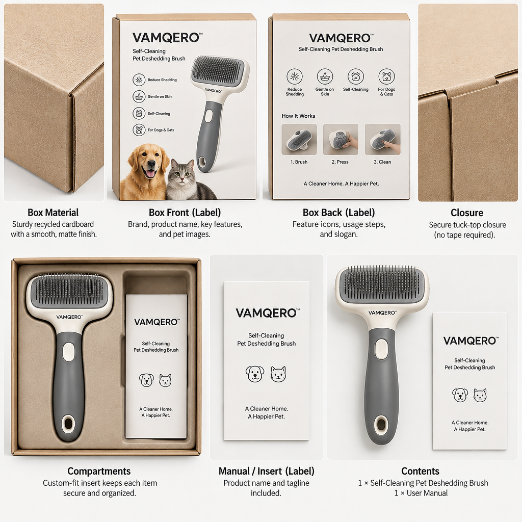 VAMQERO™ Self-Cleaning Pet Deshedding Brush image 6