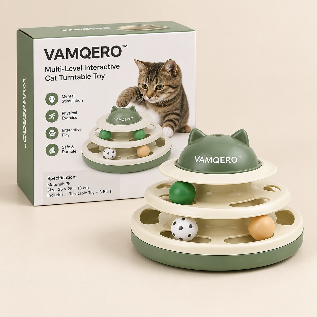 VAMQERO™ Multi-Level Interactive Cat Turntable Toy primary image