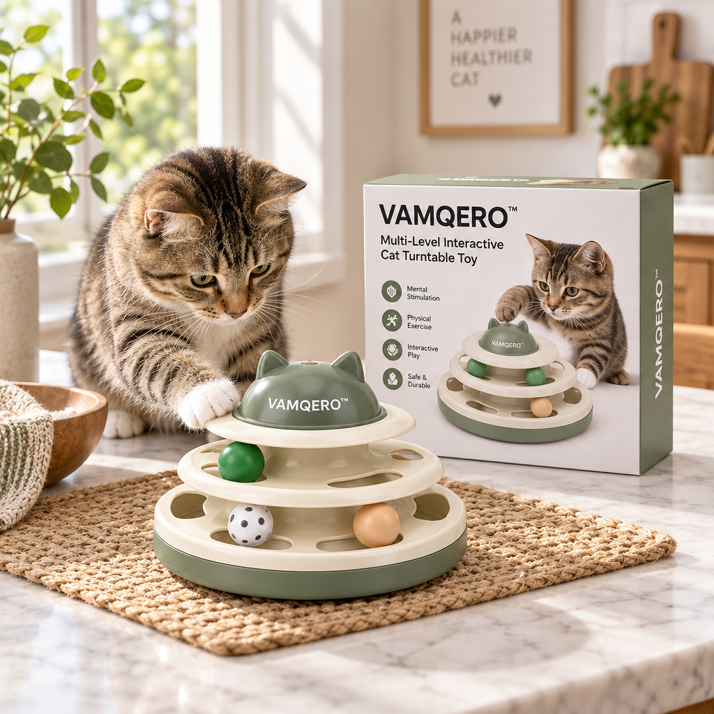VAMQERO™ Multi-Level Interactive Cat Turntable Toy image 2