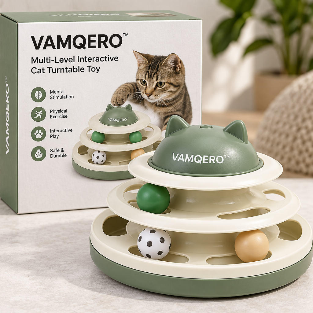 VAMQERO™ Multi-Level Interactive Cat Turntable Toy image 3
