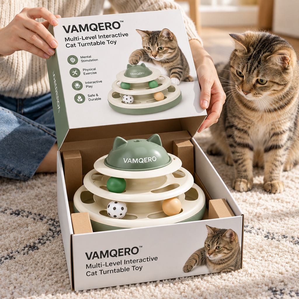 VAMQERO™ Multi-Level Interactive Cat Turntable Toy image 4